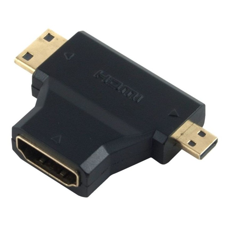 Αντάπτορας ταφ HDMI θηλυκό σε Mini HDMI & Micro HDMI αρσενικό ΓΕΝΙΚΗΣ ΧΡΗΣΗΣ THDMI0001
