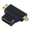 Αντάπτορας ταφ HDMI θηλυκό σε Mini HDMI & Micro HDMI αρσενικό