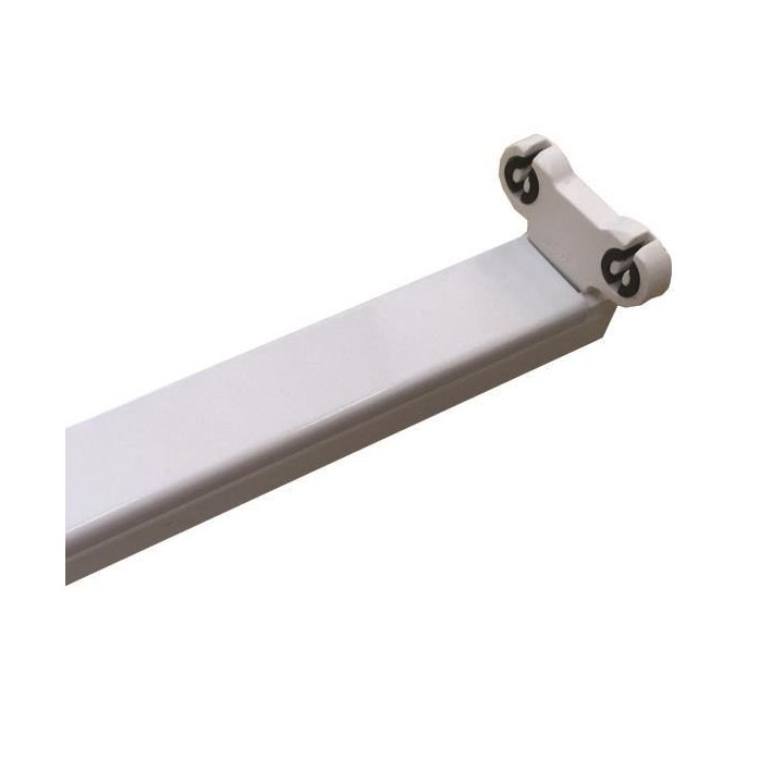 Metal recessed light fixture for LED lamps 2x0.60m