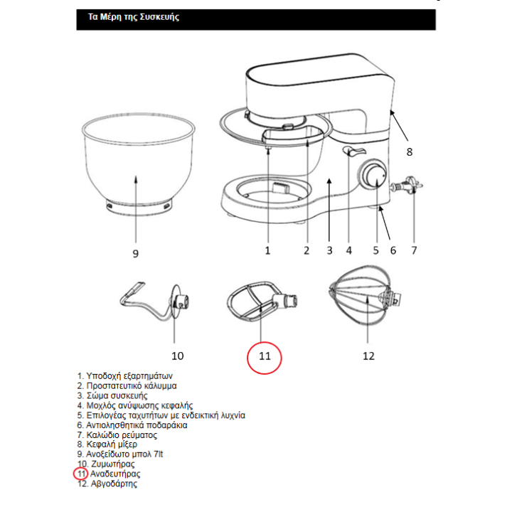Αναδευτήρας μαρέγγας κουζινομηχανής IZ-1500 IZZY original IZZY KAND0009