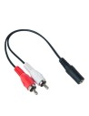Καλώδιο ήχου jack 3,5mm θηλυκό stereo σε 2xRCA αρσενικά 0.2m ΓΕΝΙΚΗΣ ΧΡΗΣΗΣ JRCA3502MF