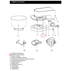 Καπάκι μπόλ κουζινομηχανής IZ-1500 IZZY original IZZY KKBL0003