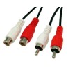 Καλώδιο ήχου 2xRCA θηλυκά σε 2xRCA αρσενικά 3m
