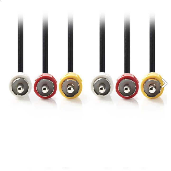 Καλώδιο ήχου εικόνας 3xRCA αρσενικά σε 3xRCA αρσενικά 1.50m ΓΕΝΙΚΗΣ ΧΡΗΣΗΣ 3RCA0015MM