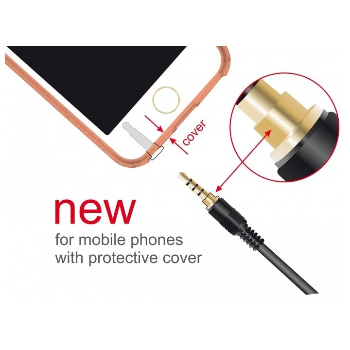 Καλώδιο ήχου jack 4 pin 3,5mm αρσενικό Stereo σε jack 4 pin 3,5mm αρσενικό Stereo 0.5m 90° ΓΕΝΙΚΗΣ ΧΡΗΣΗΣ JACK43505