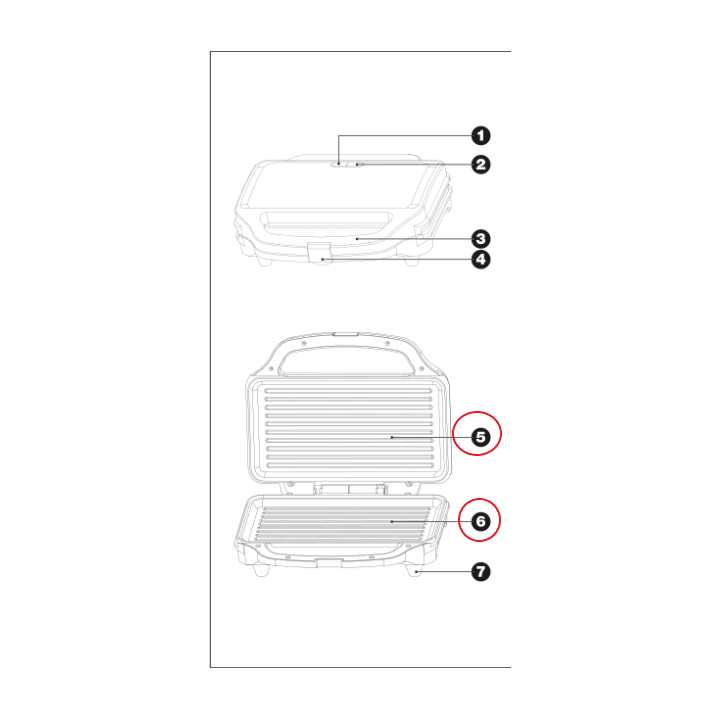 Αποσπόμενη πλάκα ηλεκτρικής τοστιέρας IZZY original IZZY TOST0012