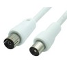 TV antenna cable RF male to RF female 0.5m, white