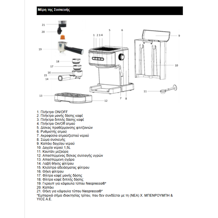 copy of Λαβή καφετιέρας εσπρέσσο με θήκη DELONGHI original