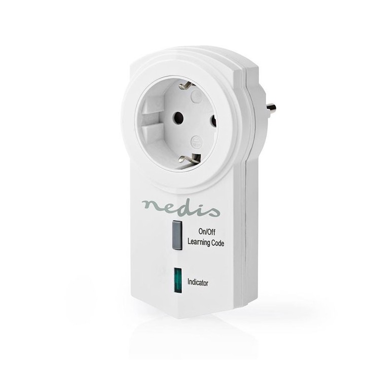 Τηλεχειριζόμενη RF πρίζα Schuko με διακόπτη On/Off, σε άσπρο χρώμα.  RF-SMART PLUG