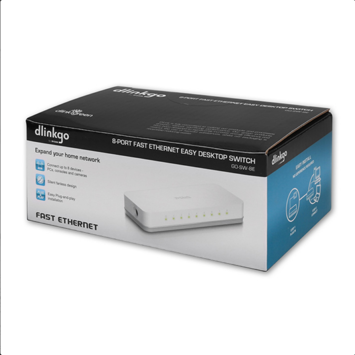 8-Port Fast Ethernet Easy Desktop Switch 10/100 D-LINK  215-0026
