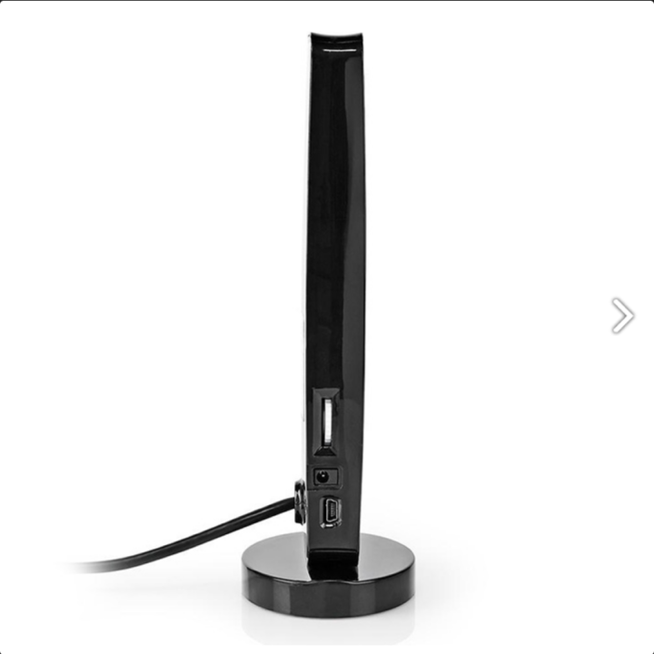 Εσωτερική κεραία HDTV, 26dB FM / VHF / UHF, με τεχνολογία προστασίας LTE/4G σε μαύρο χρώμα.