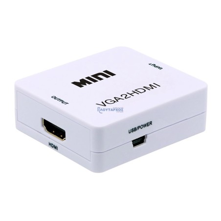 .Μετατροπέας HDMI σε VGA και 3,5mm jack για ήχο σε λευκό χρώμα  CAB-H107