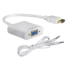HDMI to VGA converter and 3.5mm jack for audio in white