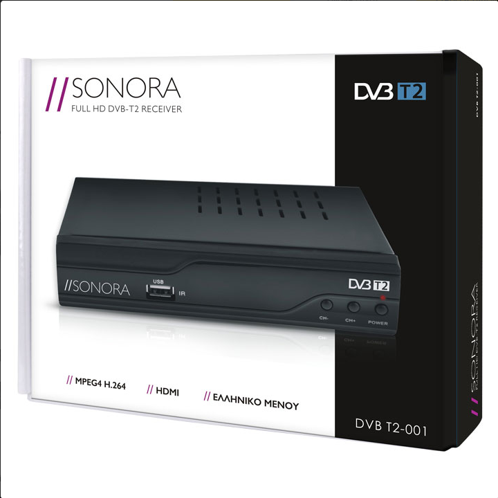 Επίγειος ψηφιακός δέκτης MPEG-4 υψηλής ευκρίνειας (FHD). SONORA SONORA DVB T2-001