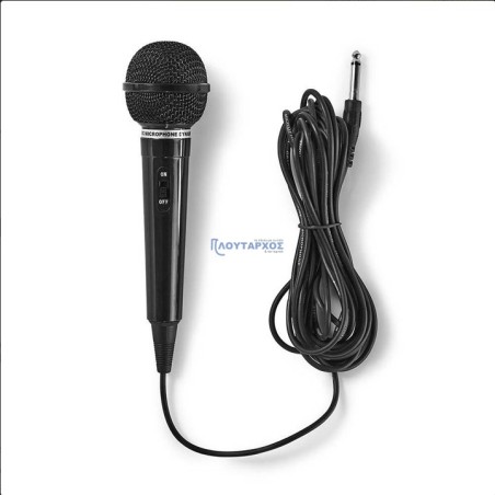 Ενσύρματο μικρόφωνο, με καλώδιο 5m NEDIS MPWD01BK