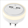 Φωτάκι νυκτός LED με 2 θύρες φόρτισης USB.
