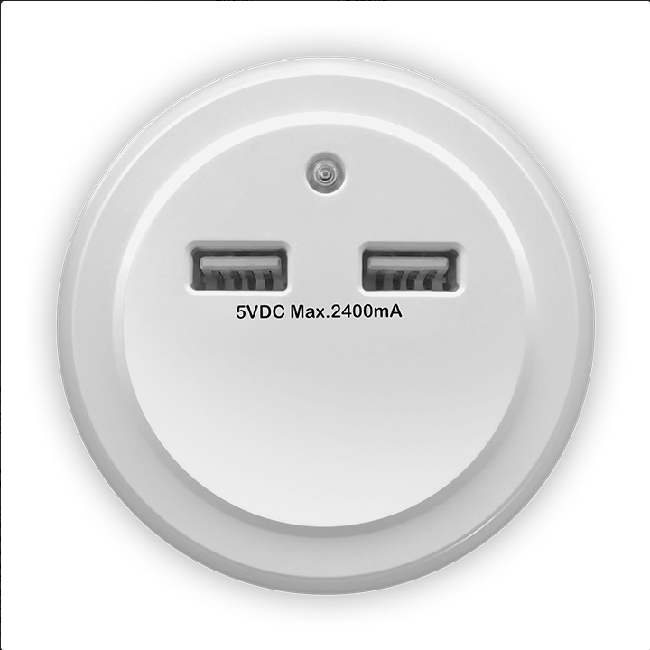 Φωτάκι νυκτός LED με 2 θύρες φόρτισης USB.