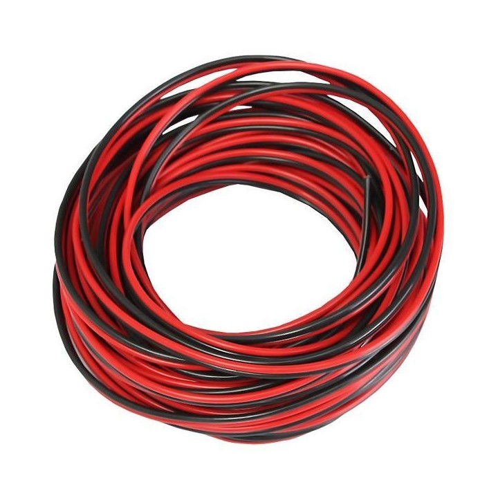 Καλώδια ηχείων πλακέ κόκκινο – μαύρο 2Χ0,5mm2