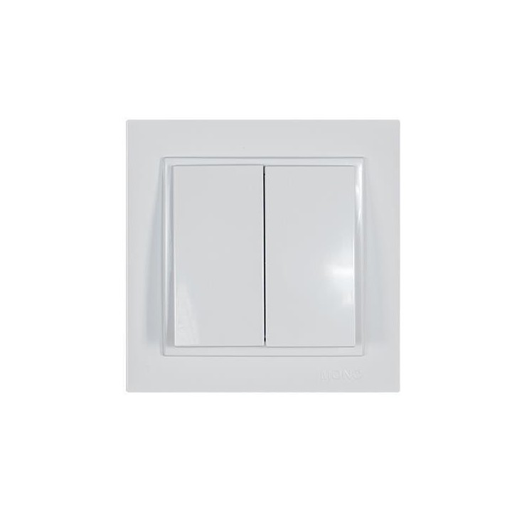 Διακόπτης χωνευτός διπλός K/R λευκός EUROLAMP EUROLAMP 152-10104