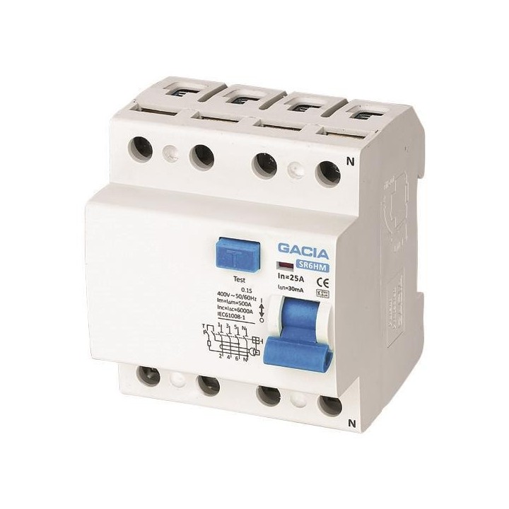 Διακόπτης διαρροής 4P 40A 30mA Τύπος A GACIA