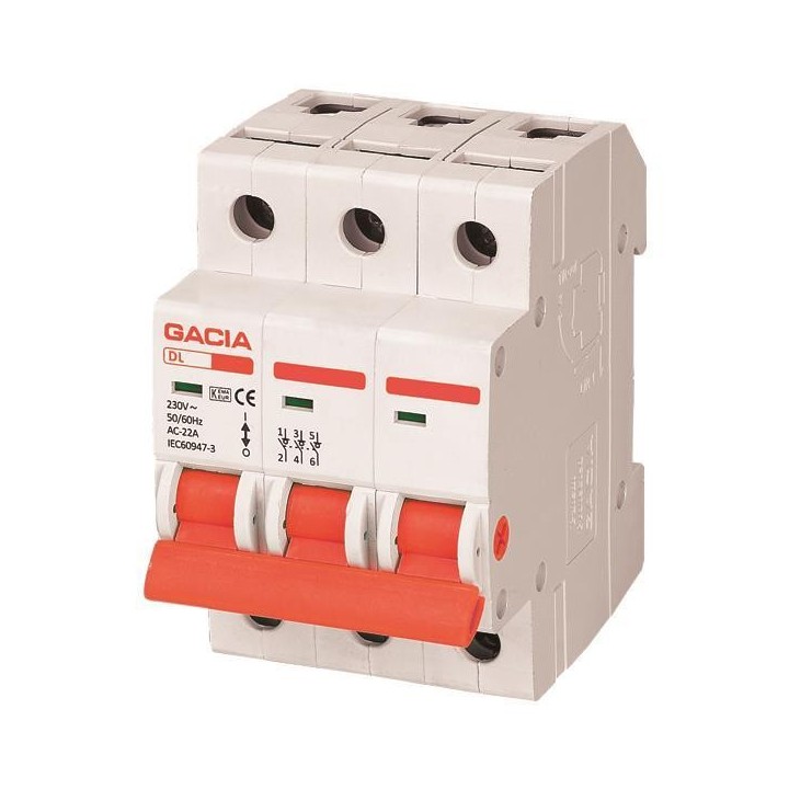 Ραγοδιακόπτης πίνακος τριπλός 3X40A GACIA GACIA 500-43606