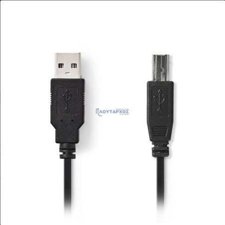 Καλώδιο USB 2.0 αρσενικό σε USB Type Β αρσενικό 3m μαύρο κατάλληλο για τη σύνδεση εκτυπωτή σε έναν Η/Υ ΓΕΝΙΚΗΣ ΧΡΗΣΗΣ USBB0002-3
