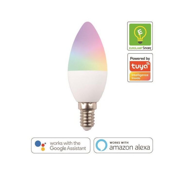 Λάμπα led κερί Smart WiFi 6W E14 RGBW EUROLAMP
