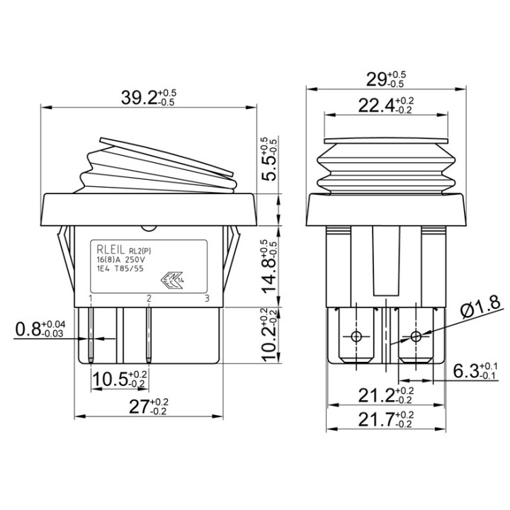copy of Διακόπτης μεγάλος 4 επαφών ON-OFF με κάλλυμα και λυχνία πράσινη για συσκεύες ΓΕΝΙΚΗΣ ΧΡΗΣΗΣ