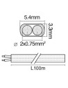 Καλώδιο εύκαμπτο πλακέ ΗO3VVH2 2x0,75mm2 λευκό ΓΕΝΙΚΗΣ ΧΡΗΣΗΣ KALOVBW