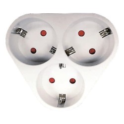 Αντάπτορας από ένα σούκο σε 3 σούκο ΟΒΑΛ προστασία επαφών ΓΕΝΙΚΗΣ ΧΡΗΣΗΣ EUROLAMP POL0049OV