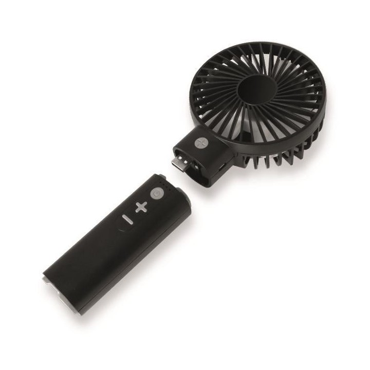 Ανεμιστήρας χειρός 4σε1 (Powerbank,φακός,ηχείο bluetooth) Φ10 8W επαναφορτιζόμενος μαύρος EUROLAMP 300-20521
