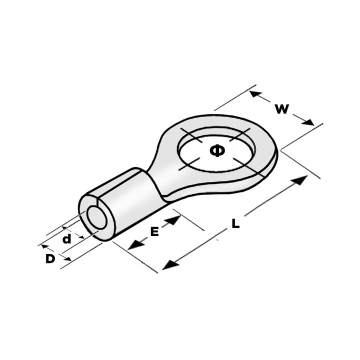 Χάλκινος ακροδέκτης οπής χωρίς μόνωση Φ6.40mm για καλώδιο Φ8.00 ΓΕΝΙΚΗΣ ΧΡΗΣΗΣ ΓΕΝΙΚΗΣ ΧΡΗΣΗΣ RNBS8-6