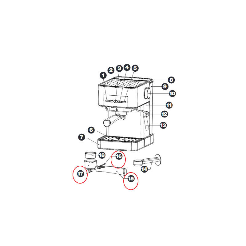 Λαβή καφετιέρας εσπρέσσο χωρίς φίλτρο IZZY original