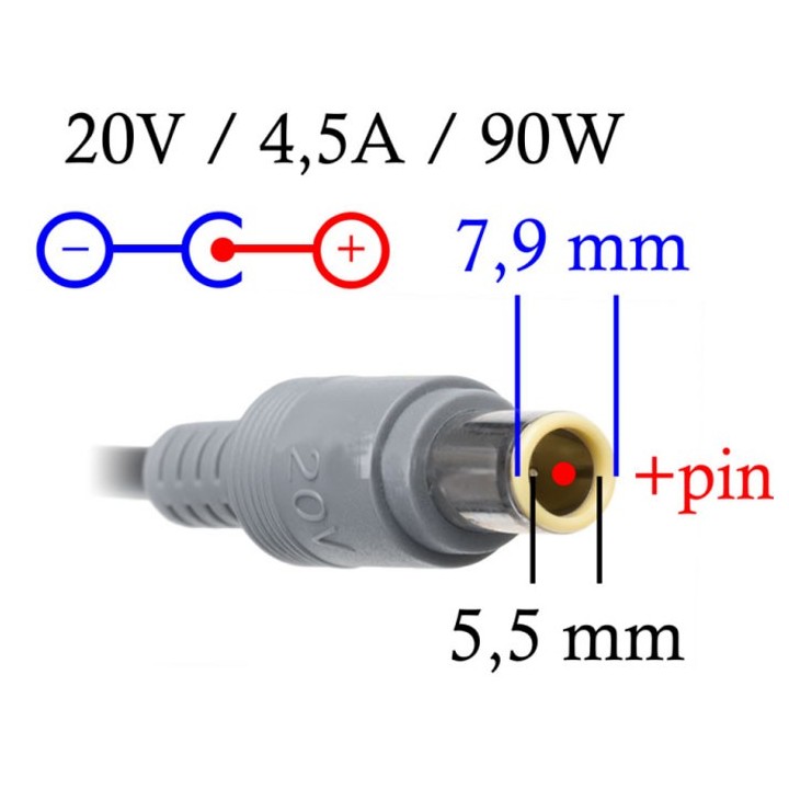 Τροφοδοτικό για laptop Lenovo 20V/4.5A, 90W, με βύσμα 7.9x5.5mm AKYGA AK-ND-18