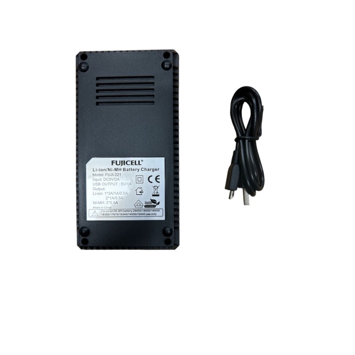 Φορτιστής επαναφορτιζόμενων μπαταριών πολλαπλών τύππων 2 θέσεων με οθόνη FUJICELL FUJICELL FORBAT0002
