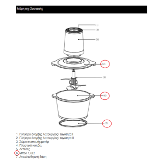 Μπώλ μαζί με καπάκι κοπτηρίου Chopper Kasmir IZ-6903 original IZZY BOL0022
