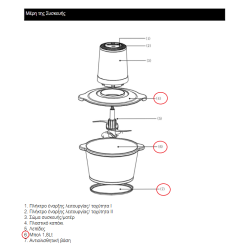 Μπώλ μαζί με καπάκι κοπτηρίου Chopper Kasmir IZ-6903 original IZZY BOL0022
