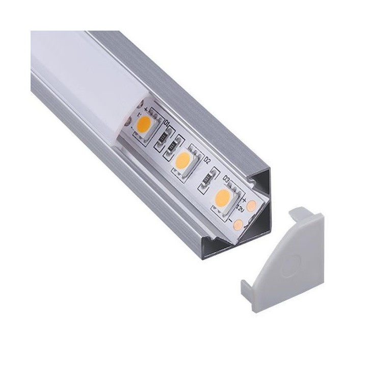 Προφίλ αλουμινίου εξωτερικό γωνιακό για ταινία Led 2000*18*18 45° EUROLAMP PLED1818