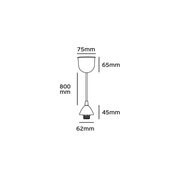 Ντουί οροφής κρεμαστό Ε14 με ροζέτα μαύρο ΓΕΝΙΚΗΣ ΧΡΗΣΗΣ ΓΕΝΙΚΗΣ ΧΡΗΣΗΣ 42136-010627