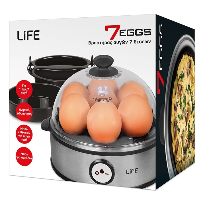 Βραστήρας αυγών 7 θέσεων, 360W. LIFE 7EGGS