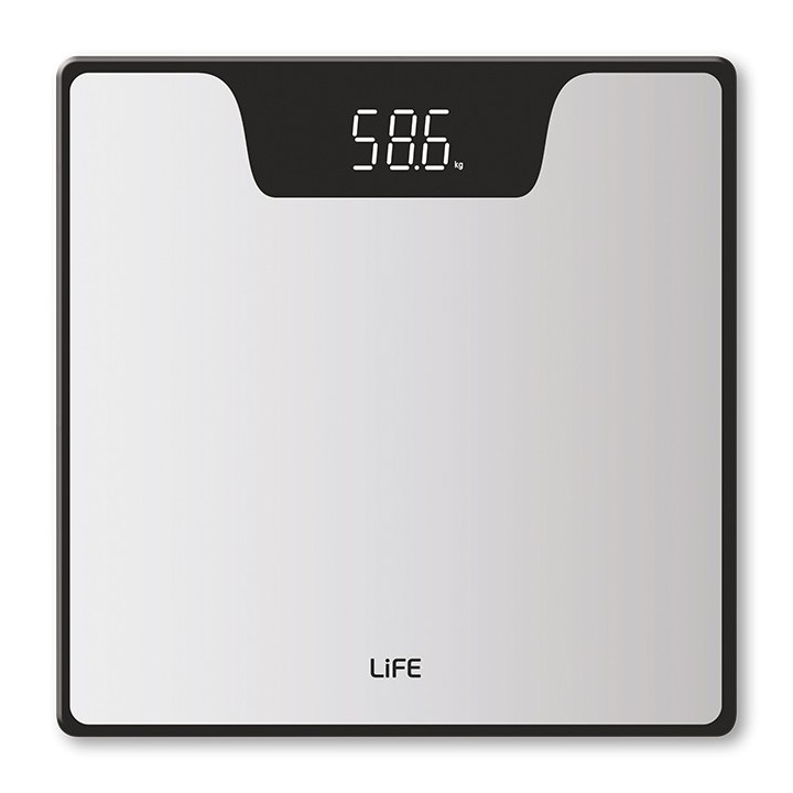 Γυάλινη ηλεκτρονική ζυγαριά μπάνιου, 30x30cm.