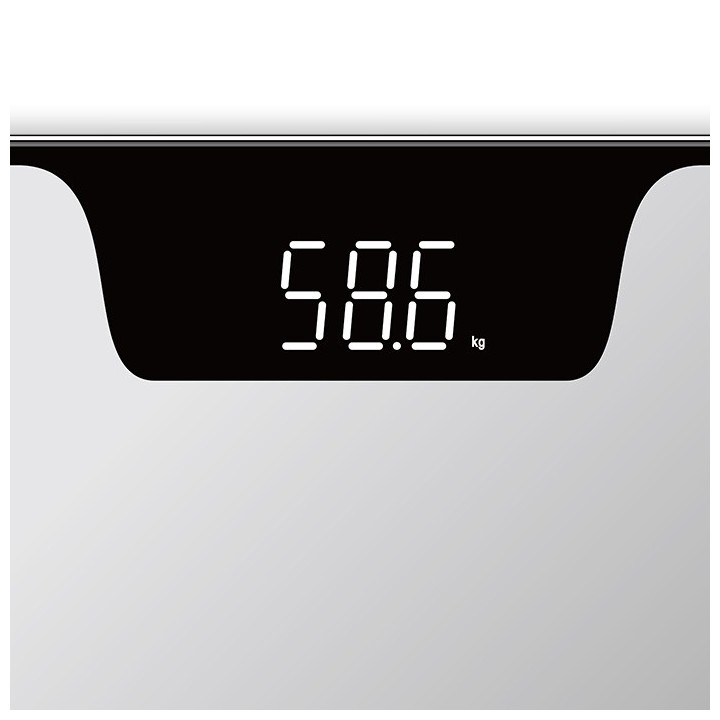 Γυάλινη ηλεκτρονική ζυγαριά μπάνιου, 30x30cm.