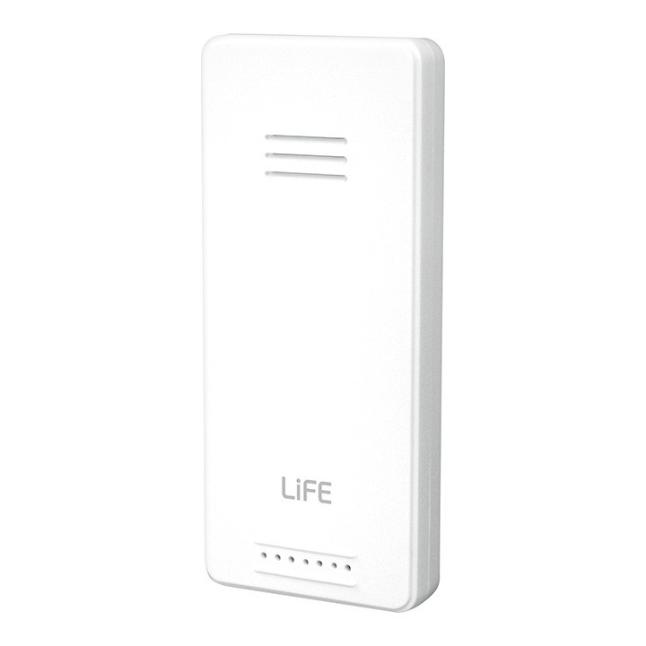 Μετεωρολογικός σταθμός με ασύρματη εξωτερική μονάδα μέτρησης θερμοκρασίας-υγρασίας και ρολόι/ξυπνητήρι, σε λευκό χρώμα. LIFE ...