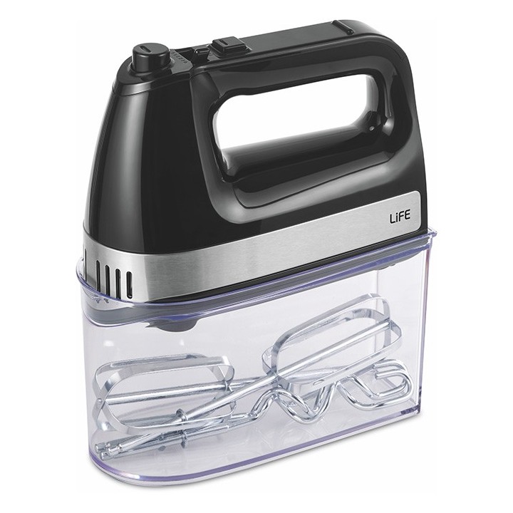 Μίξερ χειρός 5 ταχυτήτων, 500W, με πρακτικό μπολ ανάμιξης υλικών και αποθήκευσης των εξαρτημάτων LIFE PowerMix