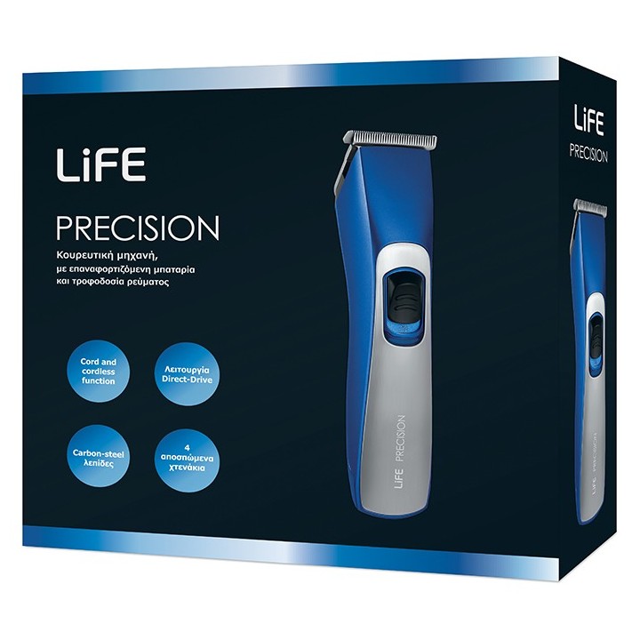 Κουρευτική μηχανή, με επανα Κουρευτική μηχανή, με επαναφορτιζόμενη μπαταρία και τροφοδοσία ρεύματος LIFE Precision