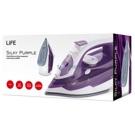 Ατμοσίδερο με πλάκα κεραμικής επίστρωσης, 2400W Silky Purple LIFE Silky Purple