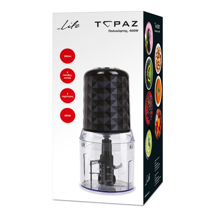 Multi mixer 400W, με δοχείο μίξης 500ml LIFE TOPAZ LIFE TOPAZ