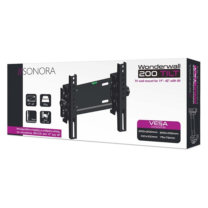 copy of Σταθερή επιτοίχια βάση στήριξης, για τηλεοράσεις LED/LCD από 19" έως 42 SONORA"
