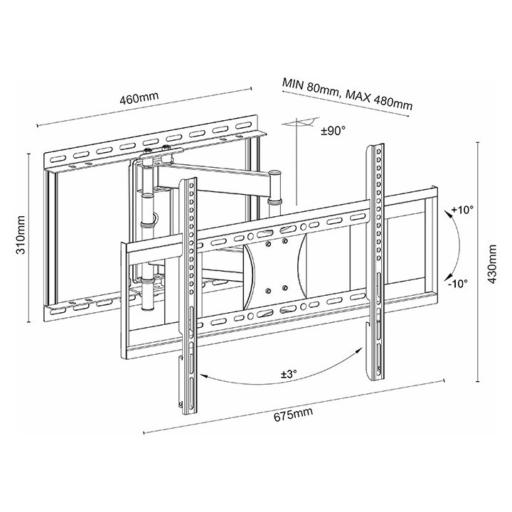 copy of Σταθερή επιτοίχια βάση στήριξης, για τηλεοράσεις LED/LCD από 19" έως 42 SONORA"