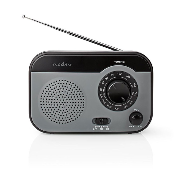 Φορητό ραδιόφωνο FM/AM, σε μαύρο/γκρι χρώμα NEDIS